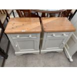 TWO YESTERDAYS PINE CREAM AND PINE BEDSIDE CABINETS
