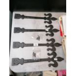 TWO PAIRS OF BLACK CAST GATE HINGES