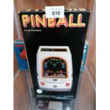 A VINTAGE BOXED BATTERY OPERATED PINBALL MACHINE