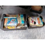 TWO BOXES OF ASSORTED BEANO, DANDY ANNUALS ETC