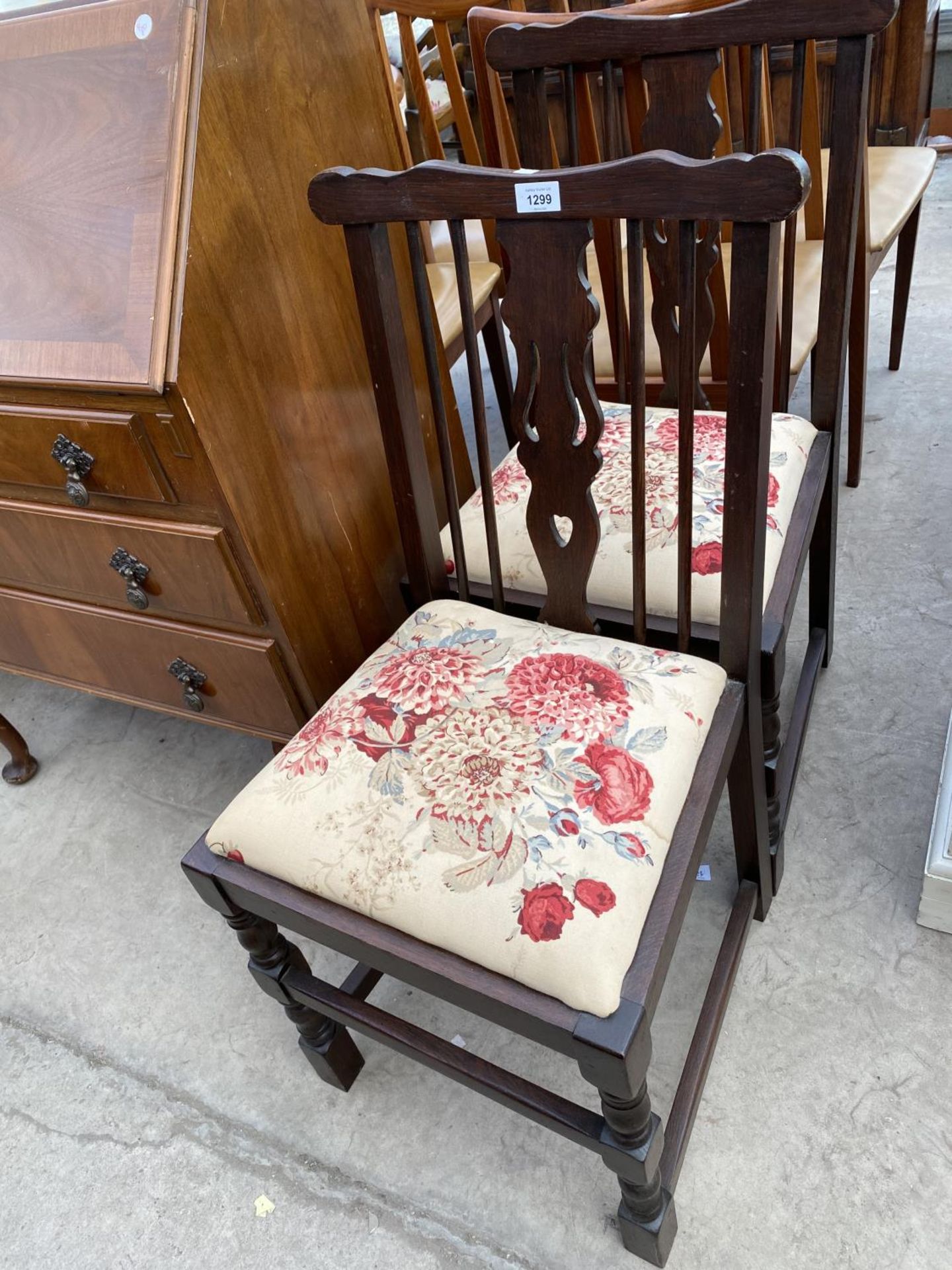 TWO OAK DINING CHAIRS