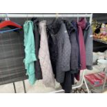 VARIOUS COATS (RAIL AND HANGERS NOT INCLUDED)