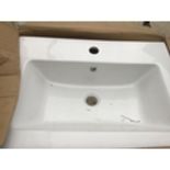 AN AS NEW AND BOXED VICTORIA PLUMB WHITE WASH BASIN 600 X 440 BAS1001