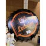 A 'LEIKEIM' VINTAGE STYLE METAL BOTTLE CAP SIGN