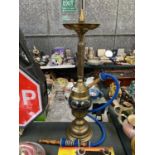 A BRASS SHISHA HOOKAH PIPE