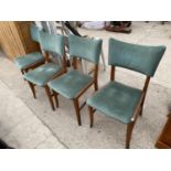 FOUR RETRO TEAK DINING CHAIRS