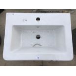 AN AS NEW AND BOXED VICTORIA PLUMB WHITE WASH BASIN 600 X 440 BAS1001