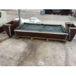 A SLATE BED POOL TABLE (REQUIRES RE FELTING)