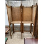 A VINTAGE TWO SECTION FOLDING ELECTION POLLING BOOTH