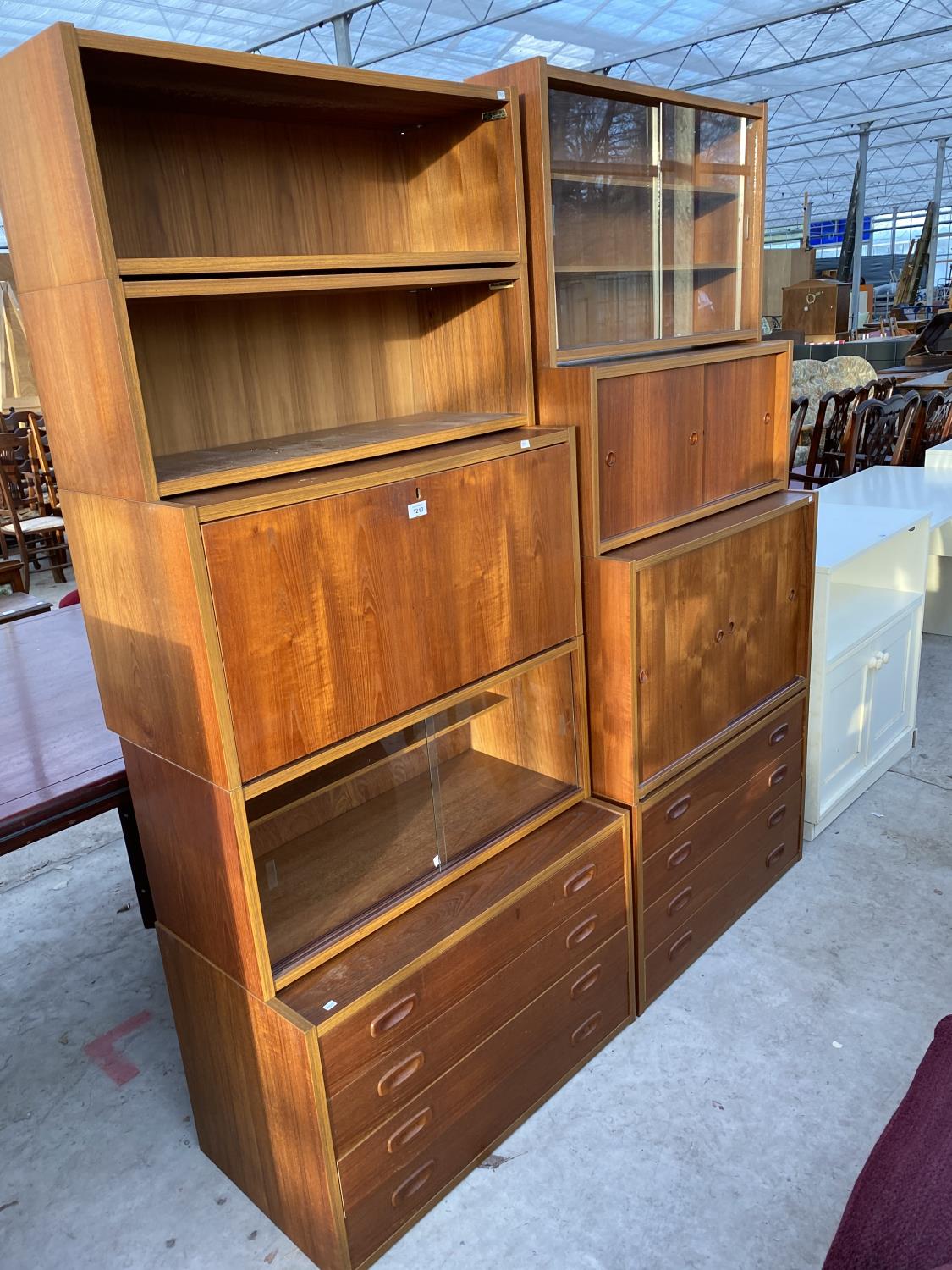 TWO RANDER "P S SYSTEM" DANISH TEAK STACKING CABINETS