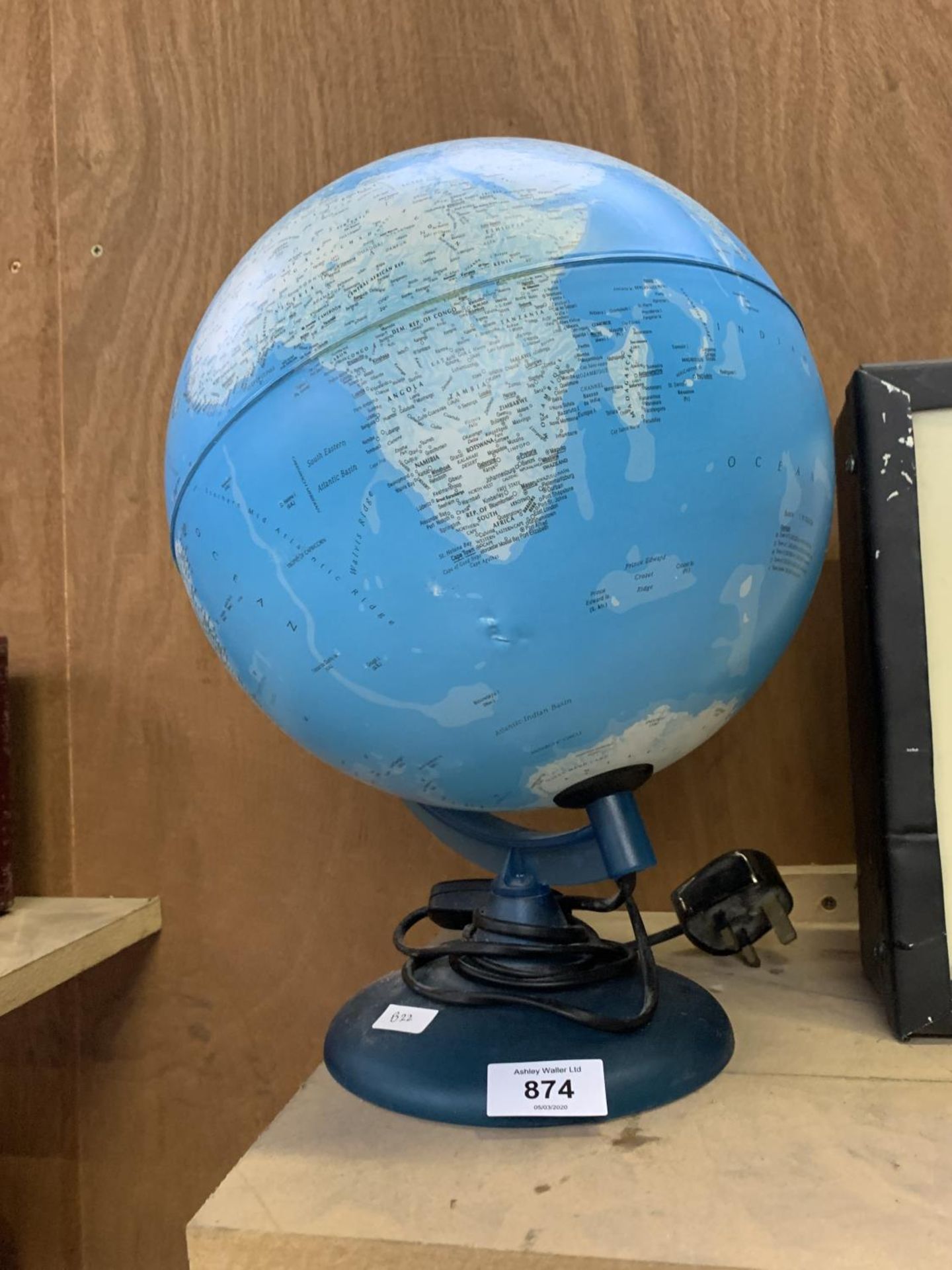 A LIGHT UP DESK GLOBE