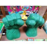 A PAIR OF 'TALKING' HULK HANDS