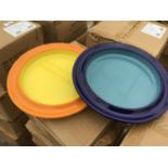 THIRTY SIX MIXED YELLOW AND BLUE NEW AND BOXED HEAVY DUTY PLATES