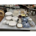 A LARGE COLLECTION OF ASSORTED CERAMICS TO INCLUDE DUCHESS TEA CUPS AND SAUCERS