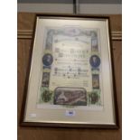 A VINTAGE MITCHELLS AND BUTLERS LONG SERVICE CERTIFICATE