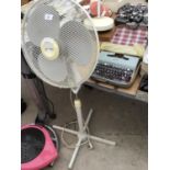 AN UPRIGHT FAN ON A STAND IN WORKING ORDER