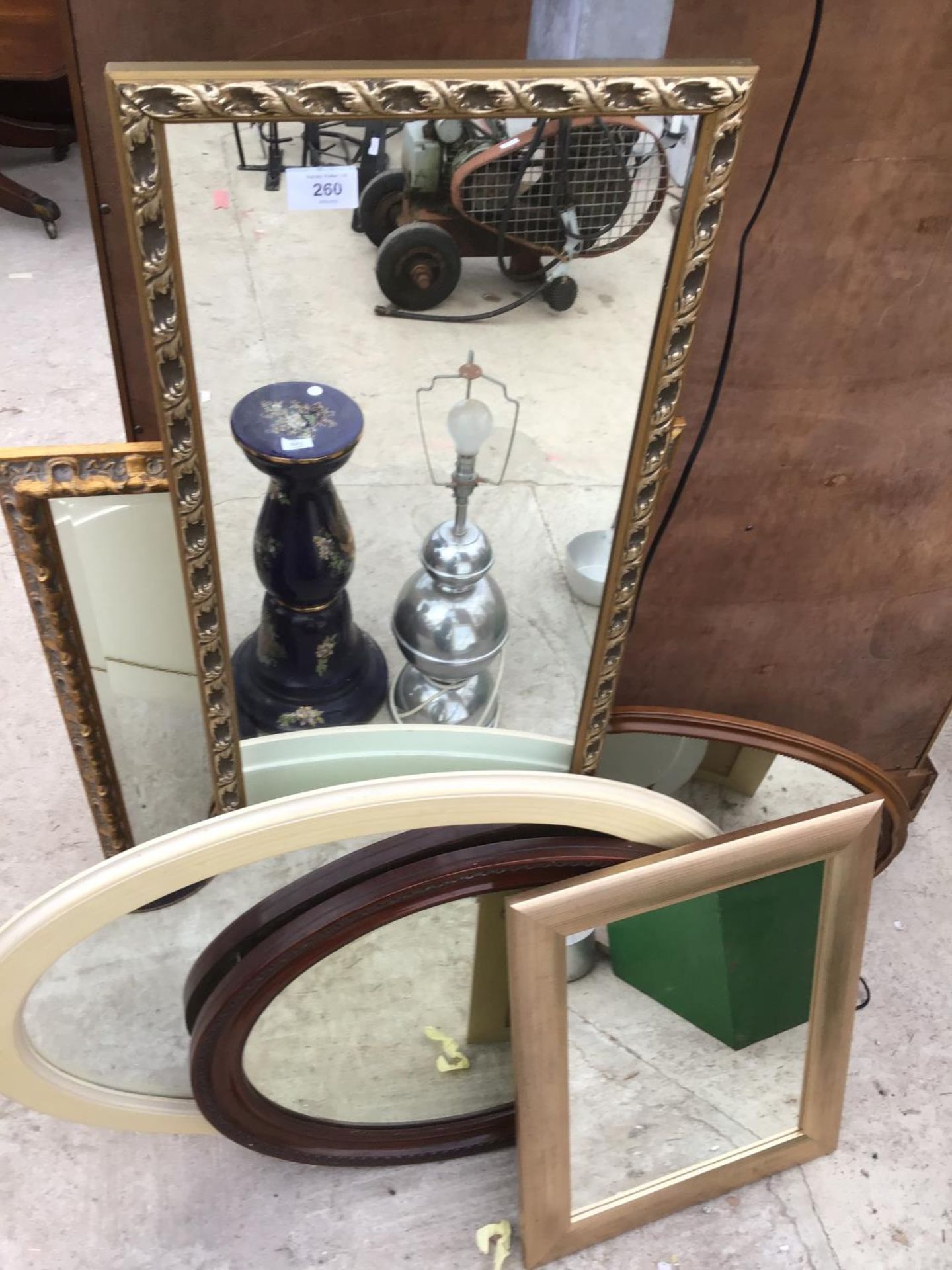 SIX VARIOUS FRAMED MIRRORS