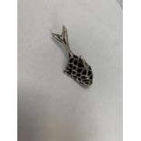 A MINIATURE SILVER FISH PIN CUSHION