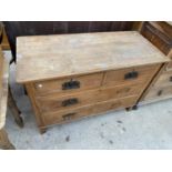 A SATINWOOD CHEST OF TWO SHORT AND TWO LONG DRAWERS