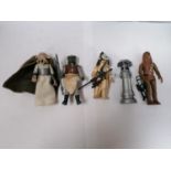 A GROUP OF FIVE 1980'S STAR WARS FIGURES COMPLETE WITH WEAPONS AND BASES