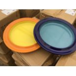 THIRTY SIX MIXED YELLOW AND BLUE NEW AND BOXED HEAVY DUTY PLATES