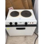 A SMALL BELLING COUNTER TOP OVEN WITH TWO RING HOB IN WORKING ORDER