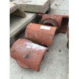 THREE TERRACOTTA CHIMNEY POT TOPS