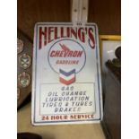 A VINTAGE STYLE METAL 'HELLINGS' SIGN