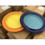 THIRTY SIX MIXED YELLOW AND BLUE NEW AND BOXED HEAVY DUTY PLATES
