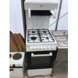 A BEKO GAS COOKER WITH UPPER GRILL, FOUR RING HOB AND OVEN IN WORKING ORDER