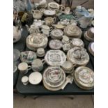 A LARGE COLLECTION OF PATTERNED CERAMIC DINNER SERVICES TO INCLUDE PARAGON AND INDIAN TREE EXAMPLES