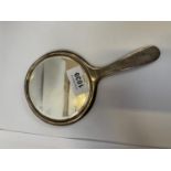 A HALLMARKED SILVER HANDLED MIRROR