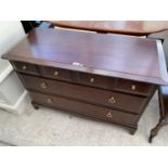 A STAG MINSTREL MAHOGANY CHEST OF FOUR SMALL AND TWO LONG DRAWERS