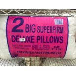 A PAIR OF DREAMWISE BIG SUPERFIRM DELUXE QUILTED PILLOWS 19 INCH X 29 INCH