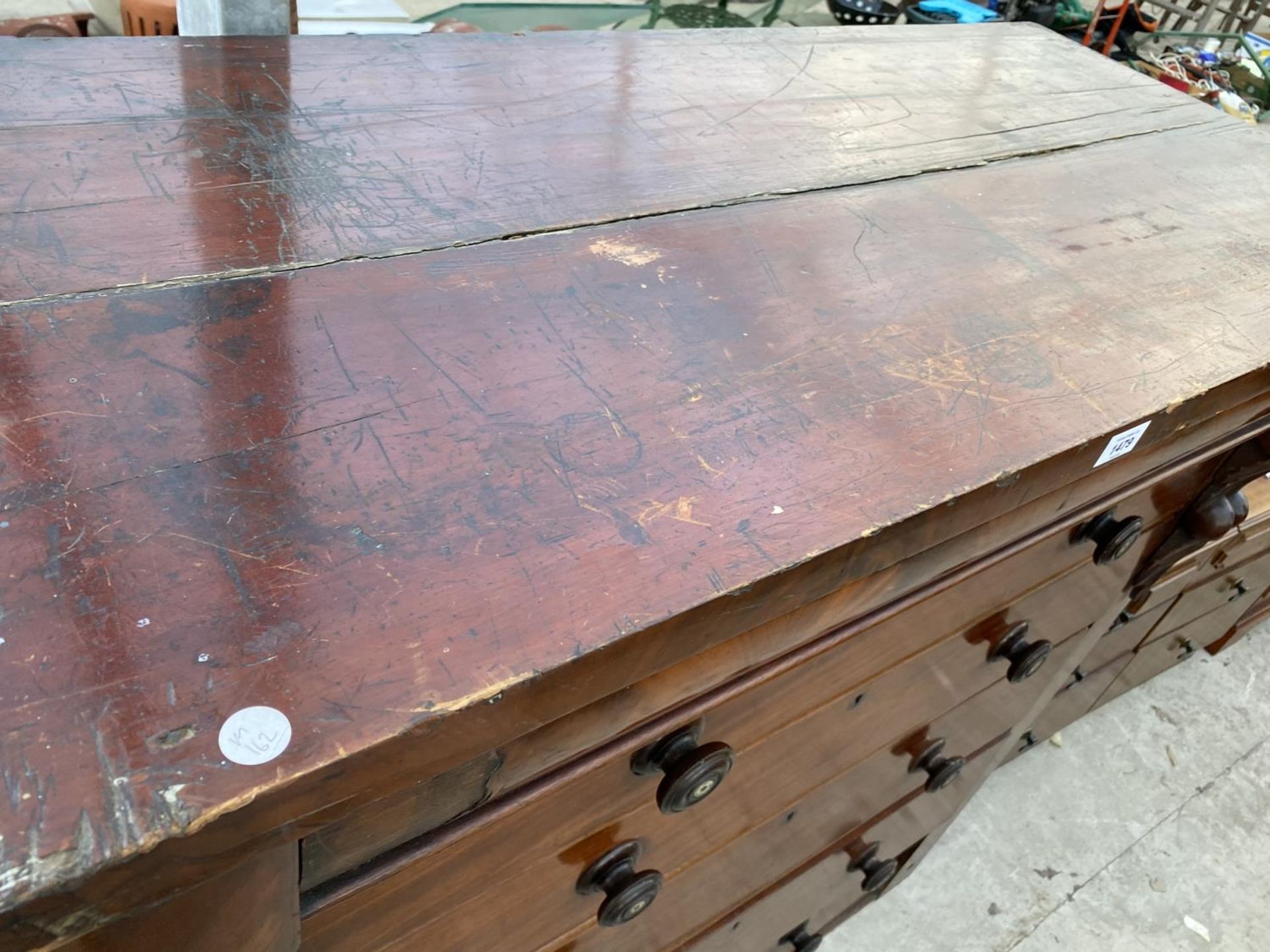 A VICTORIAN MAHOGANY CHEST OF ONE SECRET AND FIVE LONG DRAWERS - Image 2 of 3