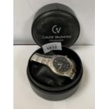 A BOXED CLAUDE VALENTINI GENTS WRIST WATCH