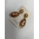 A PAIR OF 9CT YELLOW GOLD CAMEO EARRINGS