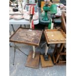 TWO VINTAGE WOODEN PAINTED FIGURAL DUMB WAITERS