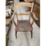 AN ELM FARMHOUSE ARMCHAIR