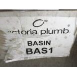 AN AS NEW AND BOXED VICTORIA PLUMB WHITE WASH BASIN BAS1