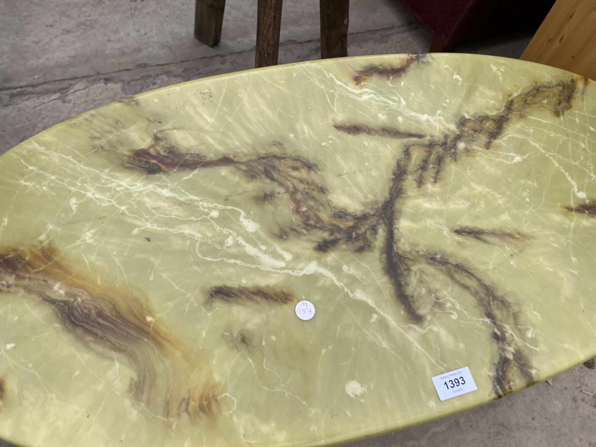 AN ONYX AND BRASS COFFEE TABLE - Image 2 of 2