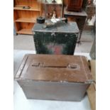 A 1200 X 9MM AMMO BOX AND PETROL CAN