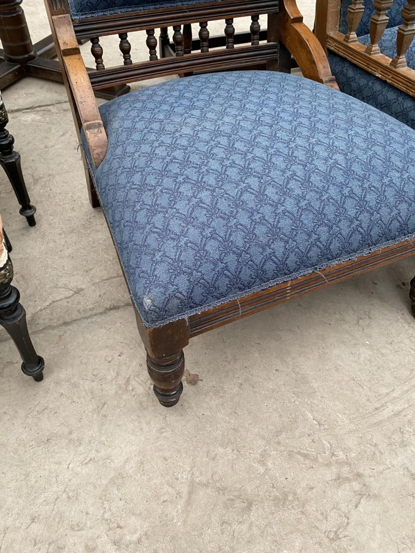 TWO OAK PARLOUR ARMCHAIRS - Image 3 of 5