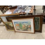 FOUR VARIOUS FRAMED PRINTS/PICTURES