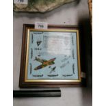 A 'BATTLE OF BRITAIN 50TH ANNIVERSARY' WOODEN FRAMED PLAQUE