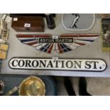 A CAST CORONATION ST SIGN