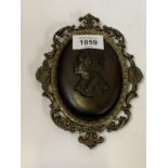 A WEDGWOOD BLACK BASALT BEETHOVEN PLAQUE