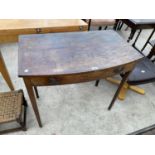 A MAHOGANY SIDE TABLE WITH ONE DRAWER