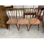 THREE ERCOL DINING CHAIRS
