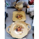 THREE AYNSLEY 'ORCHARD GOLD' PATTERN CERAMICS